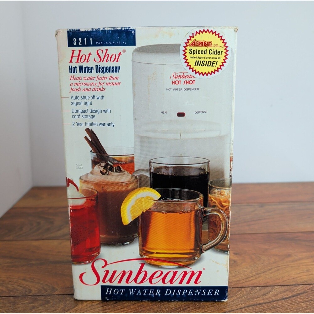 Vintage Sunbeam Hot Shot Hot Water Dispenser 3211 White Tested Works Great w/Box - Picture 16 of 16
